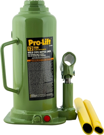 Pro-Lift Welded Bottle Jack 12 Ton - (24,000 Lbs) Capacity Hydraulic Lifting with Side Pump Two-Piece Handle