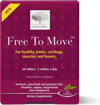 Free to Move | Supports Normally Functioning Cartilage, Muscles, Bones and Joints | Passion Fruit & Pine Bark Extract Tablet | 60 Count (Pack of 1)