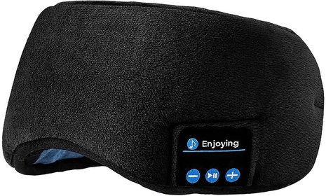 Sleep Headphones Bluetooth Eye Mask,  Wireless Bluetooth 5.2 Headphones Music Travel Sleeping Headphones Handsfree Sleeping Mask with Built-in Speakers Microphone Washable