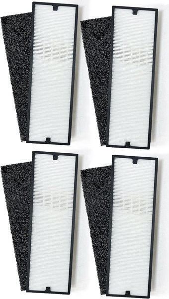 Particle/Carbon HEPA Filter Set For Blueair Sense+ Sense Air Purifier | Removes Smoke, Chemical VOCs, Odor, Pet Dander | 4 Sets