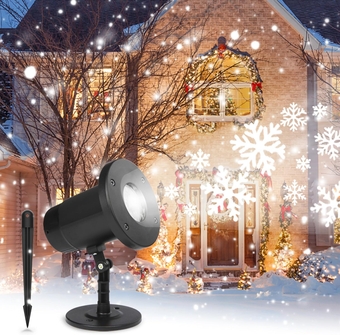 Dr. Prepare Christmas Snowflake Projector Lights, Outdoor Snowfall LED Lights, Holiday Projector with Dynamic Snowflake, Waterproof Decorative Lights for Christmas Xmas Holiday Birthday Party