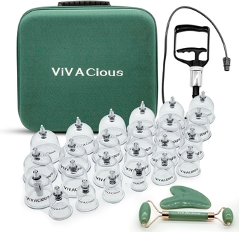 Cupping Kit for Massage Therapy - 24 Pcs Cupping Set Massage Therapy Cups | Professional Cupping Therapy Set with Gua Sha Tool and Face Roller | Portable Massage Suction Cups for Body