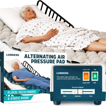 Alternating Air Pressure Mattress Pad - with Flock-Tech & Static Mode - Bed Sore Prevention - Includes Multi-Layer Hospital Bed Mattress Topper Pressure Ulcer Cushion Pad & Improved Quiet Pump