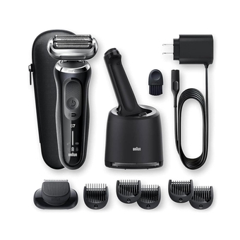 Electric Razor for Men, Waterproof Foil Shaver, Series 7 7075cc, Wet & Dry Shave, With Beard Trimmer, Rechargeable, Clean & Charge SmartCare Center and Travel Case Included, Black"
