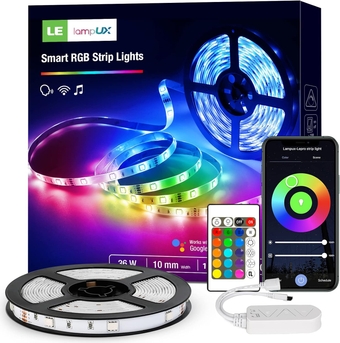WiFi Smart LED Strip Lights with Remote, 16.4ft RGB Color Changing, SMD 5050 LED Rope Light, Under Cabinet Strip Lighting, 12V Tape Light for Kitchen, Bedroom