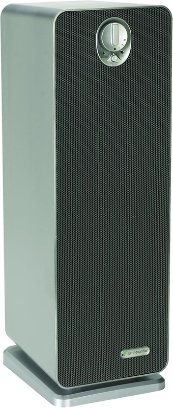 True HEPA Filter Air Purifier with UV Light Sanitizer, Reduces Germs, Filters Allergies, Pollen, Smoke, Dust, Pet Dander, Odors, Quiet 22 in 4-in-1 Air Purifier for Home, Silver