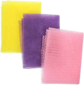 Balacoo 3pcs Exfoliating mesh African scrubbing rag net African Shower net exfoliating rag African exfoliating Bath net Skin Body loofah Practical washcloth Sponge Man Nylon Japan