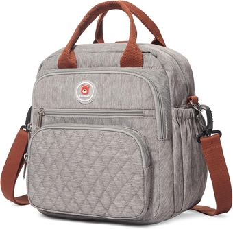 Insulated Lunch Bag Rucksack for Women/Men, 3 carrying way Lunch Tote, Large Waterproof Cooler Box with Side pockets for Adults, Work, Beach, Picnic, Grey
