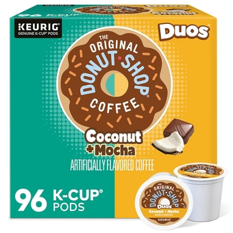 The Original Donut Shop Duos Coconut + Mocha Keurig Single-Serve K-Cup Pods, Medium Roast Coffee, 96 Count (4 Packs of 24)