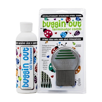 Dimethicone Oil and Terminator Lice Comb Kit, Professional-Grade All Natural Lice Solution, Effectively Remove All Lice & Nits, Kid & Pregnancy Safe Lice Treatment for 1-2 People, 8 fl oz