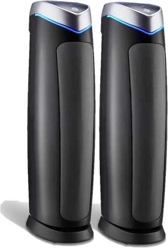 Air Purifier with Genuine HEPA 13 Pet Pure Filter, Removes 99.97% of Pollutants, Covers Rooms up to 915 Sq. ft. in 1 Hr, UV-C Light Helps Reduce Germs, 28", 2-Pack, Black, AC5250PT2PK