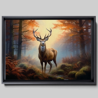 Canvas Print Wall Art Deer in Golden Light at Dawn, Nature Wilderness Art prints, Realism Rustic Scenic Relax Calm Multicolor for Living Room Bedroom Office Decor, home decor, Wall