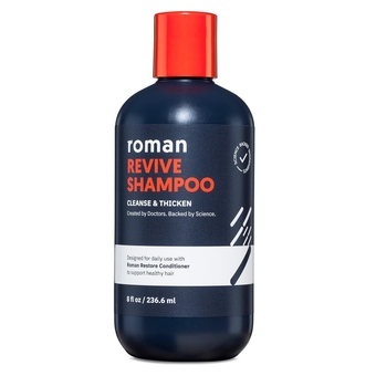 Men's Revive Shampoo | Exfoliates and Clarifies with Peppermint, Cleanses for Thicker-Looking Hair, Includes Saw Palmetto, Pumpkin Seed Oil, and Caffeine, Made Without Sulfates, Parabens, or Phthalates | 8 fl oz