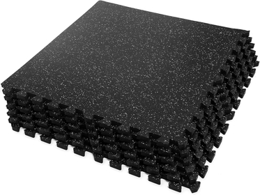 0.4 Inch Gym Flooring for Home Gym, 6 Tiles Gym Floor Mat with Heavy Duty Rubber Top, Interlocking Rubber Flooring Mats, 24" x 24" Workout Exercise Equipment Mats (24 sqft)