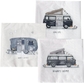 White, Black and Blue Camper Themed