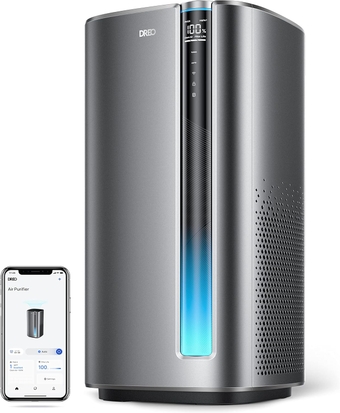 Air Purifiers for Home Large Room Bedroom, H13 True HEPA Filter Removes 99.985% of Pets Hair Particles Dust Smoke Pollen, PM2.5 Monitor, Auto Mode, Smart WiFi Voice Control, Works with Alexa