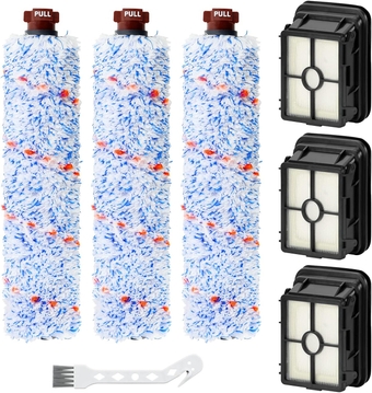 Cross Wave Replacement for Bissell CrossWave Pet Pro 1785 2306 Series Vacuum Cleaner, 3 Pack 1868 Multi-Surface Brush Rolls + 3 Pack 1866 Vacuum Filters, Compare to Part 1608684, 1608683, 160-8683