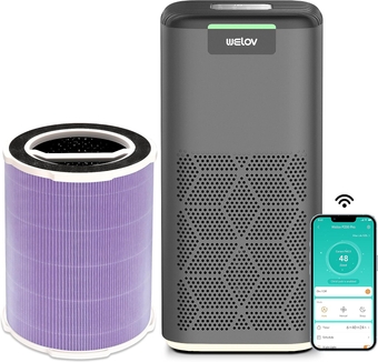 Welov P200 PRO Air Purifiers with Toxin Absorber Filter Bundle: Up to 1570 Ft² in 1 Hr With Air Quality Monitor, Smart WiFi, Alexa Control