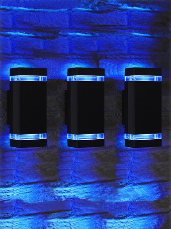 Up and Down Lights Outdoor Wall Sconce, Outside Light Fixtures Dusk to Dawn – Blue Lamps Included, Outdoor Garage Lights Wall Mount for House Front Door Not RGB, 3 Pack [ETL Listed]