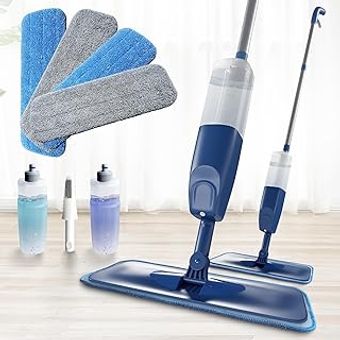 Spray Mops for Floor Cleaning- Microfiber Wood Floor Wet & Dry Mop with 2X Refillable Bottles 4X Mop Pads,Multifun...