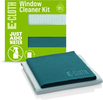 Window Cleaner Kit - Window and Glass Cleaning Cloth, Streak-Free Windows with just Water, Microfiber Towel Cleaning Kit for Windows, Car Windshield, Mirrors - Green