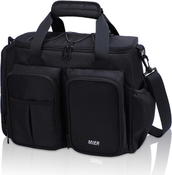 Lunch Box for Men Heavy Duty 20 Cans Large Insulated Lunch Bag Leakproof Soft Cooler Bags with Multiple Pockets for Adult Women Work (Black, Medium)