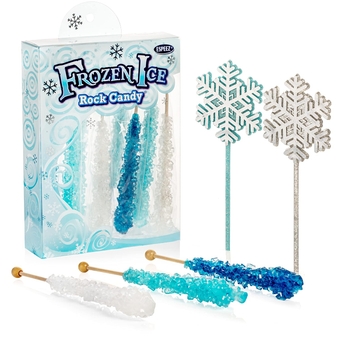 Frozen Ice Rock  Sticks - 10 Individually Wrapped Rock  on a Stick, 2 Wands