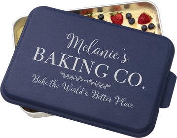Personalization Universe Personalized Cake Pan with Lid for Special Mom, Oven-Safe up to 450 Degrees, Aluminum Cake Pan with Lid, Ideal for Cakes, Casseroles, Brownies- 9x13 Inch, Navy