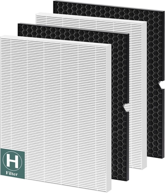116130 Replacement Filter H for Winix 5500-2 and AM80 Air Purifier, 2 Set HEPA Filter and Activated Carbon Filter Combo Pack