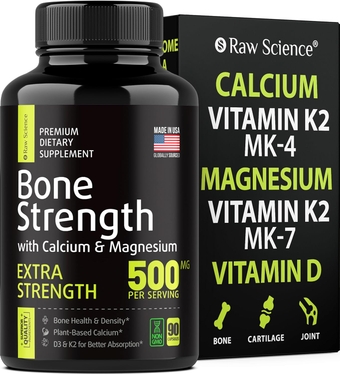 Calcium Magnesium upplement, Bone trength upplements, Сalcium with Vitamin D & K2, Plant Based Calcium Pills for Women and Men, Magnesium + Calcium upplement 500MG Per erving, 90 Vegan Capsules