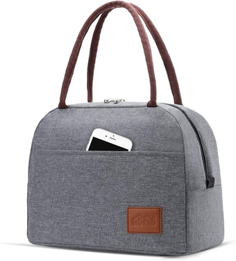 Insulated Lunch Bag for Women Large Lunch Box Cooler Tote Bags Thermal Work Office Picnic Lunch Organizer Holder Reusable Lunchbag Gray