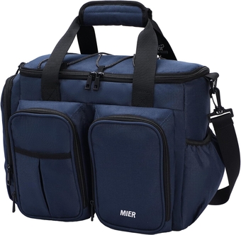 Lunch Box for Men Heavy Duty 20 Cans Large Insulated Lunch Bag Leakproof Soft Cooler Bags with Multiple Pockets for Adult Women Work (Navy Blue, Large)