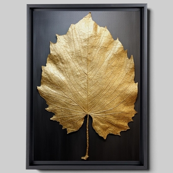 Original Ginkgo biloba Print On Canvas, Modern Textured Gold Wall Art, Abstract Gold Leaves Print, Living room Wall Decor, Modern Home Decor, Print