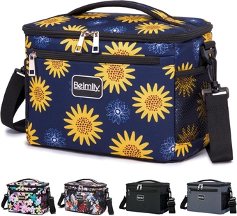Insulated Lunch Bag for Women/Men,small cooler bag lunch box,adult lunch box,Reusable Lunch Box,Leakproof Cooler Tote Bag with Adjustable Shoulder Strap (sunflower)