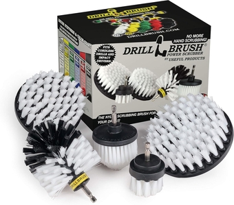 Drill Brush Power Scrubber by Useful Products - Car Detailing - Car Cleaning Kit - Carpet Cleaner - Glass Cleaner - Leather Cleaner - Window Cleaner - Car Cleaner - Car Wash Brush - Car Wash Kit