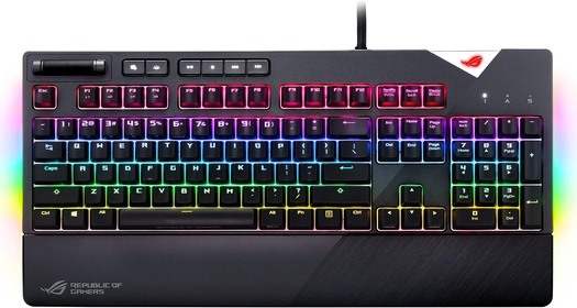 RGB Mechanical Gaming Keyboard - ROG Strix Flare (Cherry MX Blue Switches - CM SS) | Aura Sync & SDK | Gaming Keyboard for PC | Customizable Badge, USB Pass-Through | Media Controls