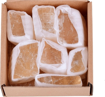 1.1Lb Yellow Calcite Raw Crystal Bulk Orange Crystal Calcite Stone Raw Honey Calcite Rough Stone Real Crystal for Healing Chakra Reiki Home Decor