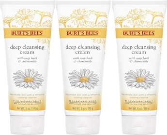Face Wash, Deep Facial Cleansing Cream, All Natural Cleanser with Chamomile, 6 Ounce (Pack of 3) (Packaging May Vary)