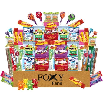 50-Count Holiday Gift Box - Ideal Easter Gift Basket with Variety Pack of 50 Delicious Treats