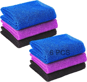 African Net Cloth, 6PCS African Exfoliating Net Sponge, African Bath Sponge Wash Cloth Shower Net Scrubber Body Exfoliating Long Net, African Back Exfoliator Scrubber for Shower Bathing Skin Smoother