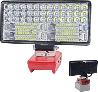 Flood Work Light for Milwaukee LED 18V/20V m18 Lithium Battery Light with Low Voltage Protection,Cordless LED Light Job Site Light,Dual USB qc3.0 Fast Charging (Black, 8inch 84LED)